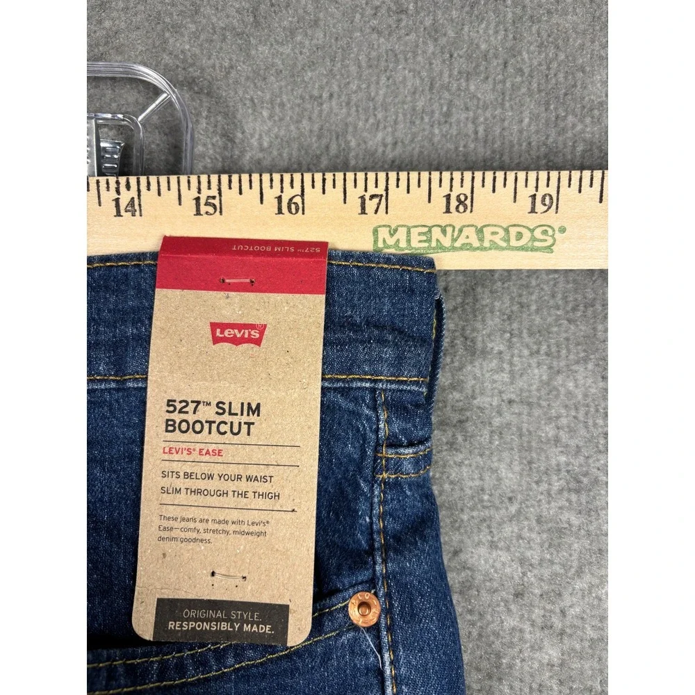 Levis 527 Slim Bootcut Jeans Medium Wash Denim 34x32 Blue Mens